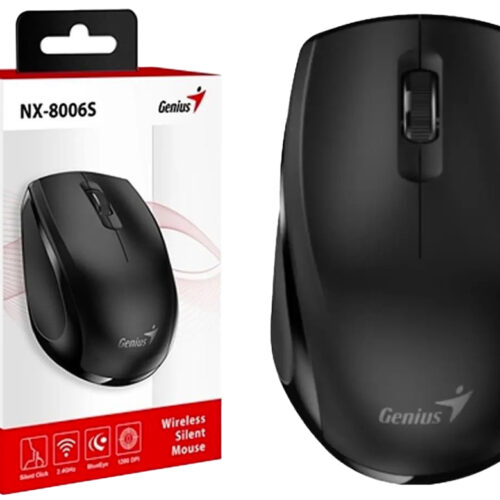 Mouse Genius NX-8006S 1200DPI Incluye Pila Aa Negro Inalambrico