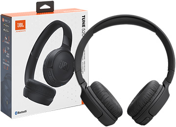 Auricular Vincha Jbl Tune T520 520bt Manos Libres Control Volumen Bluetooth 5.3 Carga Por Cable Tipo C Negro Original