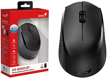 ddr-tp-18934 Mouse Genius Nx-8000s Bt 2 En 1 Inalabrico 2.4ghz + Bluetooth 5.3 Negro