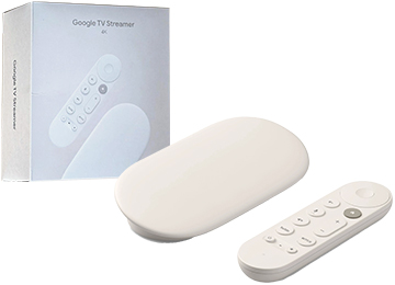 Reproductor Chromecast Tv Streamer 4k 32gb 1xhdmi 1xrj45 Hdr Dolby Vision 2 Wifi Dual Band 2.4ghz 5.8ghz Bluetooth 5.1 Incluye Transformador Y Cable Usb Tipo C Blanco Porcelana