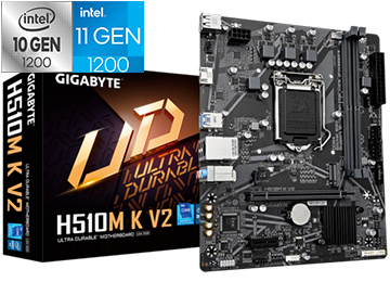 Mother Gigabyte H510m K V2 1200 2xddr4 1xhdmi 4xusb 2xusb3.0 Rj45 Gigabit 1xm2 2xsata 1xrgb 4 Pin - 1200 Decima Y Undecima Generacion Chipset H470