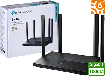 Router Wifi Tp-link Ex141 Ax1500 Wifi 6 Dual Band 2.4ghz 300mbps 5ghz 1201mbps 4 Antenas Mu-mimo 3 Puertos Rj45 1 Wan Gigabit
