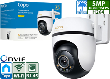 Camara Ip Tp-link Tapo C530ws 5mpx 3k 2880x1620p Soporta Hasta 512gb 360 Grados Horizontal Vision Nocturna Color Deteccion De Personas Mascota Vehiculos Ip66 Exterior
