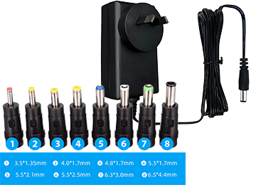 ddr-tp-20693 Cargador Transformador Universal 5v 2a 10w Con 8 Conectores Patas Cruzadas - Kit Fichas 8 Plug Plugs