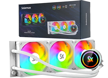 Water Cooler Solarmax Wc-w360 3x120mm 2800rpm Argb 1700 1200 2066 2011 2011 1151 1150 1155 1156 Am5 Am4 Am3+ Am3 Am2+ Am2 Fm2+ Fm2 Fm1 Dimensiones 395x120x52mm Blanco