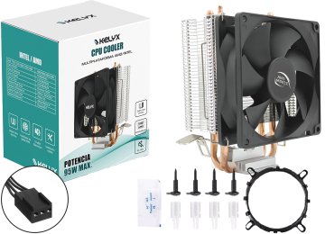 Cooler Kelyx 92mm 92x92x25mm 2000rpm Tdp 95w Compatible Conector 3 Pines Intel 775 1150 1151 1155 1156 1200 1700 Amd Am2 Am2+ Am3 Am3+ Am4 Am5 Fm1 Fm2 Incluye Grasa Siliconada