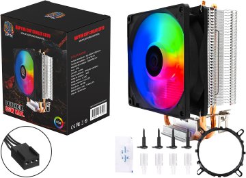 Cooler Raptor Cryo 92mm 92x92x25mm Rgb 2000rpm Tdp 95w Conector 3 Pines Ventilador Intel 775 1150 1151 1155 1156 1200 1700 Amd Am2 Am2+ Am3 Am3+ Am4 Am5 Fm1 Fm2 Incluye Grasa Siliconada