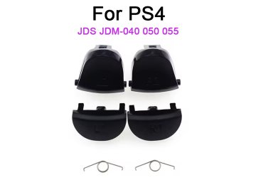Boton Plastico Gatillos Bumper Ps4 R1 L1 R2 L2 Con Resorte Jds-040 Jds-050 Jds-055 Negro