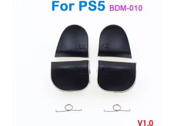 Boton Plastico Gatillos Bumper Ps5 V1 R1 L1 R2 L2 Con Resorte Bdm-010 Negro