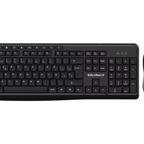 Kit Teclado + Mouse Solarmax KMC2300B 2.4GHZ Teclado 113 Teclas Lleva 1XAAA Mouse 800 1000 1200DPI 1XAA No Incluidas Inalambrico