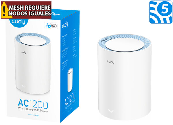 Router Access Point Nodo Cudy M1200 Ac1200 1.0 Pack 2 Unidades 2xrj45 Dual Band 5ghz 867mbps 2.4ghz 300mbps 10/100 Mu-mimo Mesh