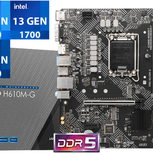 Mother Msi H610M-G 1XVGA 1XHDMI 1XDISPLAYPORT 2XDDR5 1XPS2 4XUSB2.0 2XUSB3.2 1XPCIEX16 1XPCIEX1 4XSATA RJ45 1XM2 1XM2WIFI 1700 Compatible Generacion 12 13 14 Actualizado