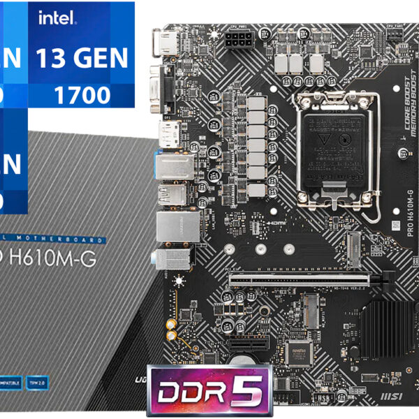 ddr-tp-21812 Mother Msi H610m-g 1xvga 1xhdmi 1xdisplayport 2xddr5 1xps2 4xusb2.0 2xusb3.2 1xpciex16 1xpciex1 4xsata Rj45 1xm2 1xm2wifi 1700 Compatible Generacion 12 13 14 Actualizado
