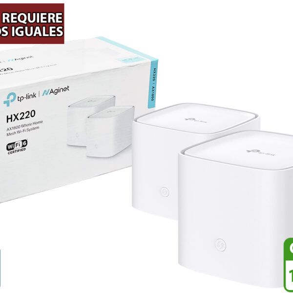 ddr-tp-21819 Router Access Point Nodo Tp-link Hx220 Ax1800 Pack 2 Unidades 3xrj45 Gigabit Wifi 6 Dual Band 5ghz 1201mbps 2.4ghz 574mbps Mu-mimo Wp3 Easymesh Multi Ssid