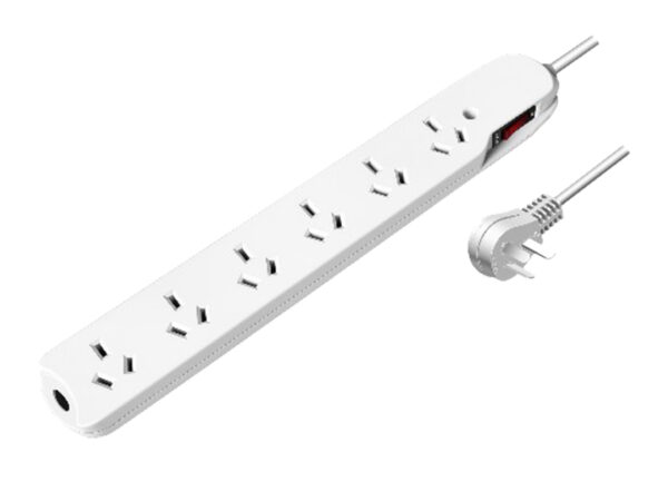 ddr-tp-21832 Zapatilla De Corriente 220v 6 Bocas Kelyx Sl9109 Cable 1.5mts Hasta 10a 2200w Ip20 Corta Corriente En Bolsa