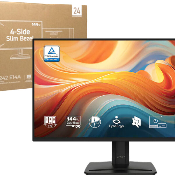 ddr-tp-21837 Monitor Msi 24 Pro Mp242 E14a 1xvga 1xhdmi 1xdisplayport 1xplug3.5 1ms 144hz 1920x1080 Ips Adaptativesync Vesa 100x100mm Parlantes 2wx2 Hdr Incluye Cable De Tension Cable Hdmi Cable Displayport