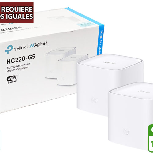 Router Access Point Nodo TP-LINK HC220-G5 Pack 2 Unidades 3XRJ45 Gigabit Dual Band 5GHZ 867MBPS 2.4GHZ 300MBPS MU-MIMO WP3 Easymesh Multi Ssid