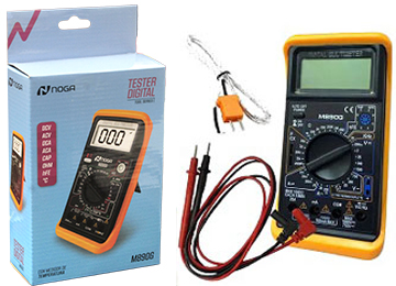 Tester Digital M-890g Medidor De Temperatura Zumbador De Continuidad Dcv Acv Dca Ohm Hfe Âºc Incluye Cables De Medicion Y Temperatura Usa Bateria 9v No Incluida