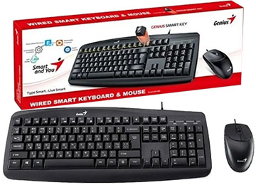 Kit Teclado + Mouse Genius Km-200 Usb Con Cable Negro