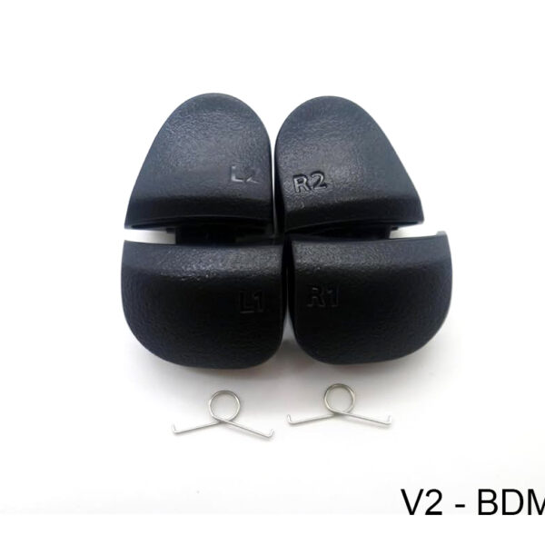 Boton Plastico Gatillos Bumper Ps5 V2 R1 L1 R2 L2 Con Resorte Bdm-020 Negro