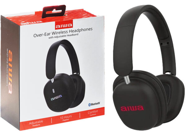Auricular Vincha Aiwa Ai5009 Manos Libres Bluetooth 5.3 Incluye Cable Usb C De Carga Y Cable Auxiliar Plug 3.5mm Negro