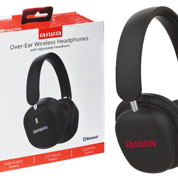 Auricular Vincha Aiwa Ai5009 Manos Libres Bluetooth 5.3 Incluye Cable Usb C De Carga Y Cable Auxiliar Plug 3.5mm Negro