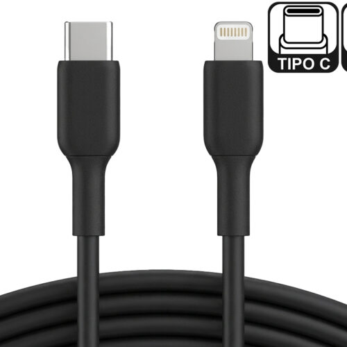 Cable USB Tipo C A Lightning 8 Pines 2M Kolke Noganet Netmak 20W Alternativo Negro