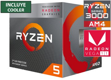 Procesador Amd Ryzen 5 3400g 3.7ghz A 4.2ghz 4 Nucleos 8 Hilos 11 Gpu 6mb Cache Vega Graphics 11 Am4 - Outlet - Caja Abierta
