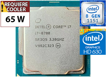 Procesador Intel Coffee Lake I7-8700 4.6ghz 6 Nucleos 12 Hilos 12mb Cache Intel Hd630 65w 1151 - Outlet - Usado - Oem - Sin Caja Ni Cooler Ventilador