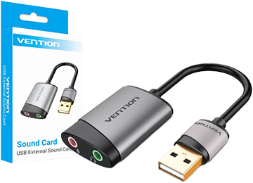 Placa De Sonido USB Vention 2.1 No Requiere Drivers