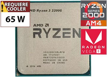 Procesador Amd Ryzen 3 2200g 3.7ghz 4 Nucleos 4 Hilos 6mb Tdp 65w Radeon Vega 8 Graphics Am4 - Outlet - Usado - Oem - Trae Video Sin Caja Ni Cooler Ventilador
