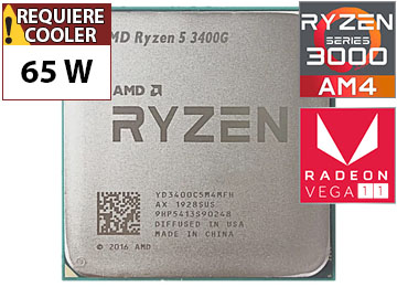 Procesador Amd Ryzen 5 3400g 4.2ghz 4 Nucleos 8 Hilos 6mb Tdp 65w Cache Vega Graphics 11 Am4 - Outlet - Usado - Oem - Trae Video Sin Caja Ni Cooler Ventilador