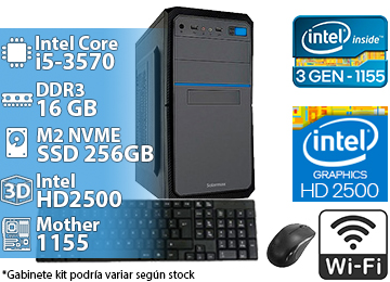 Cpu Intel I5-3570 Quadcore 3.8ghz 16gb 240/256gb Wifi Bluetooth 5.0 Vga Hdmi Oficina Internet Con Tcl Ms Pl Sin Sistema Operativo - Reacondicionada - Sin Detatlles Esteticos