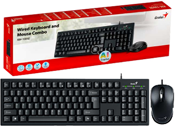 ddr-tp-19371 Kit Teclado + Mouse Genius Km-100se Usb Con Cable Negro