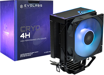 ddr-tp-20936 Cooler Evolabs Cryo 4h Hasta 1800rpm 145w Cooler De 92mm Conector 4 Pines Mas Conector Rgb 775 1151 1150 1155 1156 1200 1700 1851 Am3 Am4 Am5 Incluye Grasa Siliconada