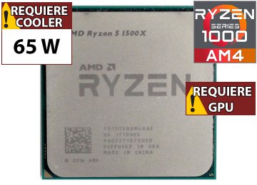 Procesador Amd Ryzen 5 1500x 3.5ghz 4 Nucleos 8 Hilos 16mb Cache Tdp 65w Am4 - Outlet - Usado - Oem - No Trae Video Sin Caja Ni Cooler Ventilador