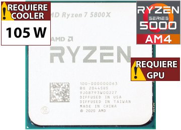 Procesador Amd Ryzen 7 5800x 3.8ghz 8 Nucleos 16 Hilos 32mb Cache Tdp 105w Am4 - Outlet - Usado - Oem - No Trae Video Sin Caja Ni Cooler Ventilador