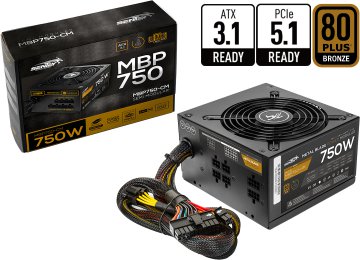 ddr-tp-21460 Fuente Sentey 750w Mbp750-cm 80 Plus Bronze Semi Modular +12v 62a Atx 3.1 Pcie 5.1 1x24pines 1x8pinescpu(4+4) 4x8pinespcie(2+6) 1xpcie5(12+4) 4xsata 3xmolex 1xploppy