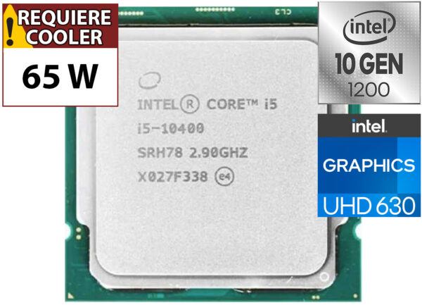 Procesador Intel Comet Lake I5-10400 Socket 1200 Solo Windows 10 64 Bits Decima Generacion Trae Cooler Trae Video Integrado - Outlet - Usado - Oem - Sin Caja Ni Cooler Ventilador