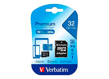 Microsd 32gb Clase 10 Verbatim 600x V10 U1 90mb Con Adaptador A Sd