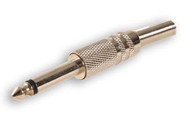 Plug De Audio 6.5 M Mono Metalico Cable 8MM - Para Soldar