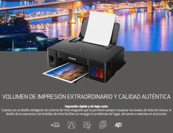 Impresora Canon Pixma G1110 Monofunción Usb Fácil Recarga Color Negro