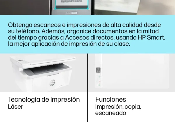 Impresora multifunción monocromática HP LaserJet M141w con wifi