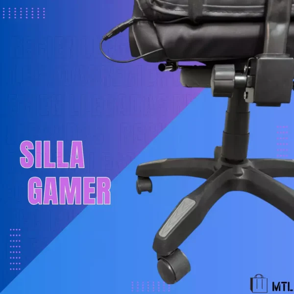D_NQ_NP_2X_654124-MLA83176729460_042025-F.webp Silla Gamer Gris Mtl Ergonomica Masajeadora Con Luz Led Material del tapizado Cuero sintético