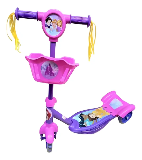 Monopatin Canasto Disney Princesas Sebigus Nena Rosa Con Luz Y Sonido 12013