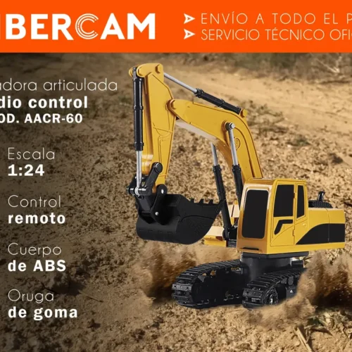 Auto Radio Control Remoto Excavadora Pala Mecanica LIBERCAM AACR-60 Recargable Color Amarillo