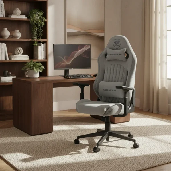 D_NQ_NP_2X_719458-MLA101106286418_122025-F.webp Silla Gamer Ergonomica Cougar Explore Royal Gris Claro Tela Tejida