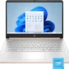 Laptop Hp 14 Pulgadas Intel N150 4 Ram 128 Ssd Ufs Oro Rosa Palido