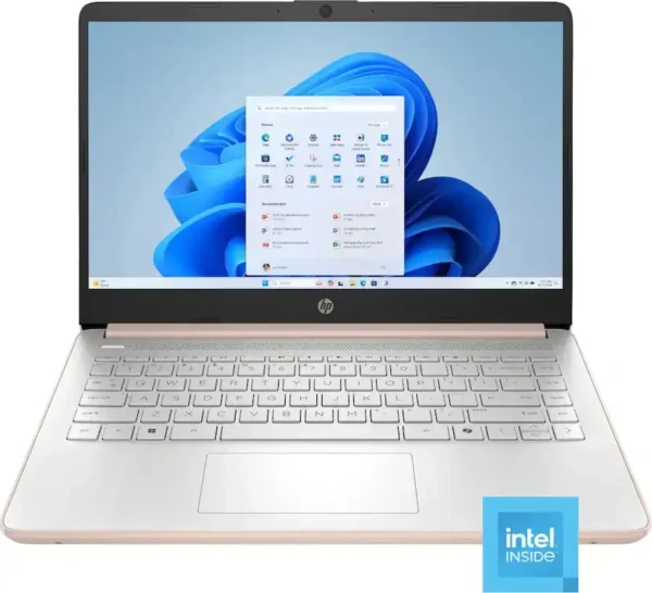 Laptop Hp 14 Pulgadas Intel N150 4 Ram 128 Ssd Ufs Oro Rosa Palido