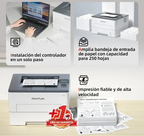 Impresora Laser Monocromatica Pantum P3010dw Wifi Doble Faz Color Blanco